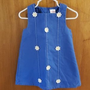 Gymboree blue dress with white daisies 12-18 M